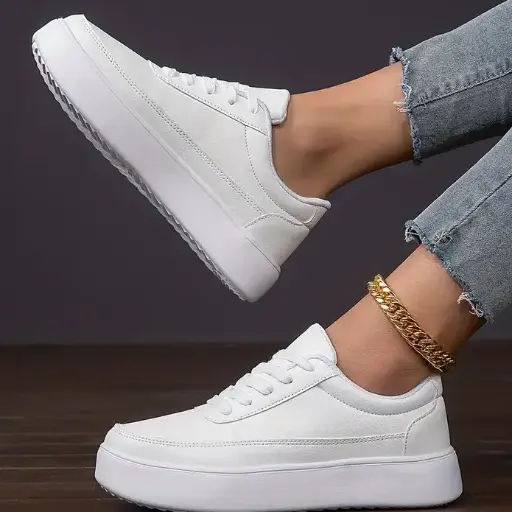 厚底白色運動鞋