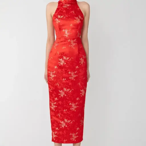 農曆新年絲綢旗袍