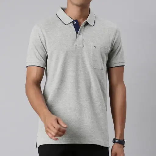 男式高领马球衫