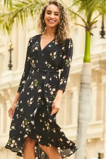 碎花迷笛裹身裙